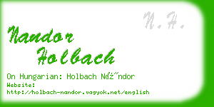 nandor holbach business card